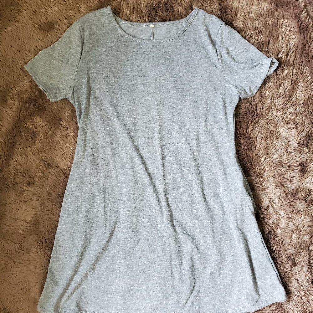 Short Sleeve Tee Shirt Dress with Pockets